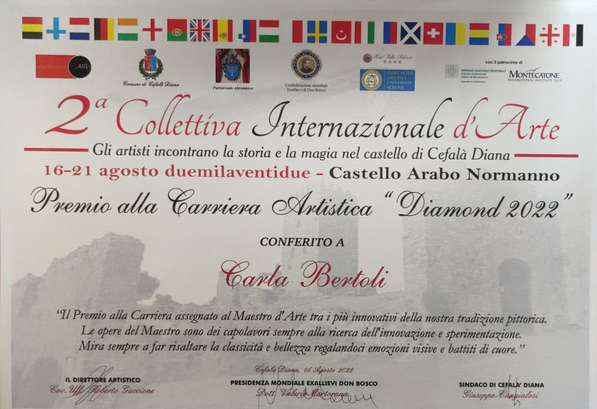 Premio alla Carriera Artistica “Diamond 2022” Castello Arabo Normanno Cefalà Diana (Palermo) - Anno 2022